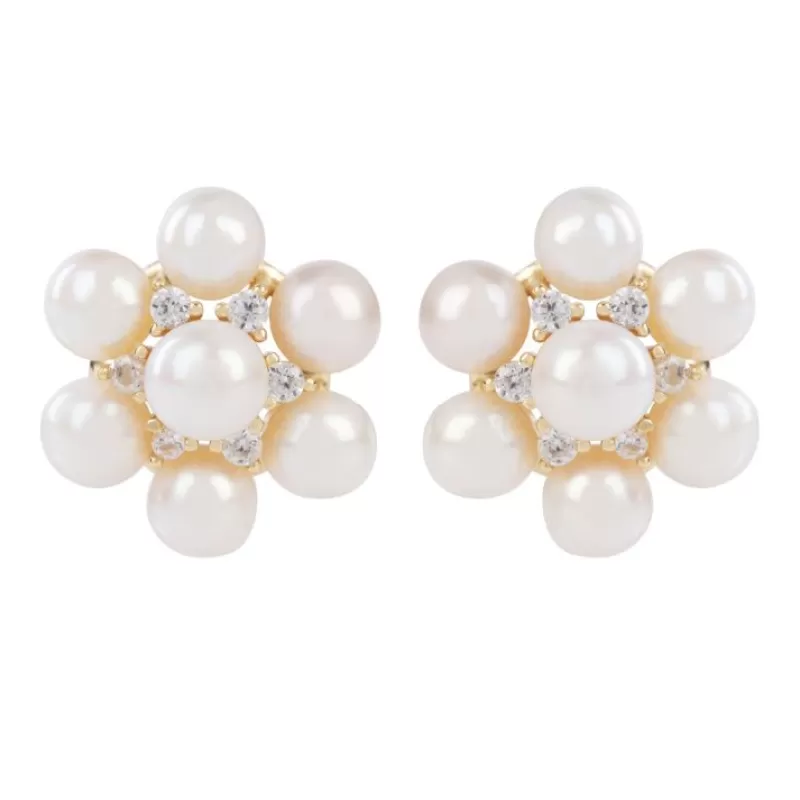 Holbein Pearl Flower Stud Earrings*Royal Collection Shop Store