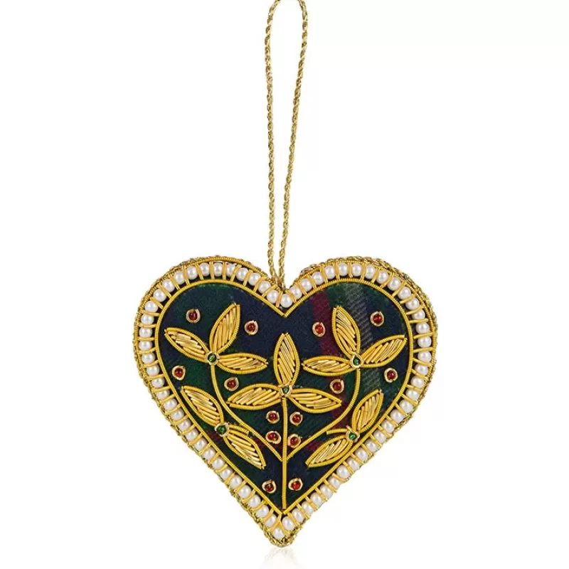Palace Of Holyroodhouse Tartan Heart Decoration*Royal Collection Shop Best